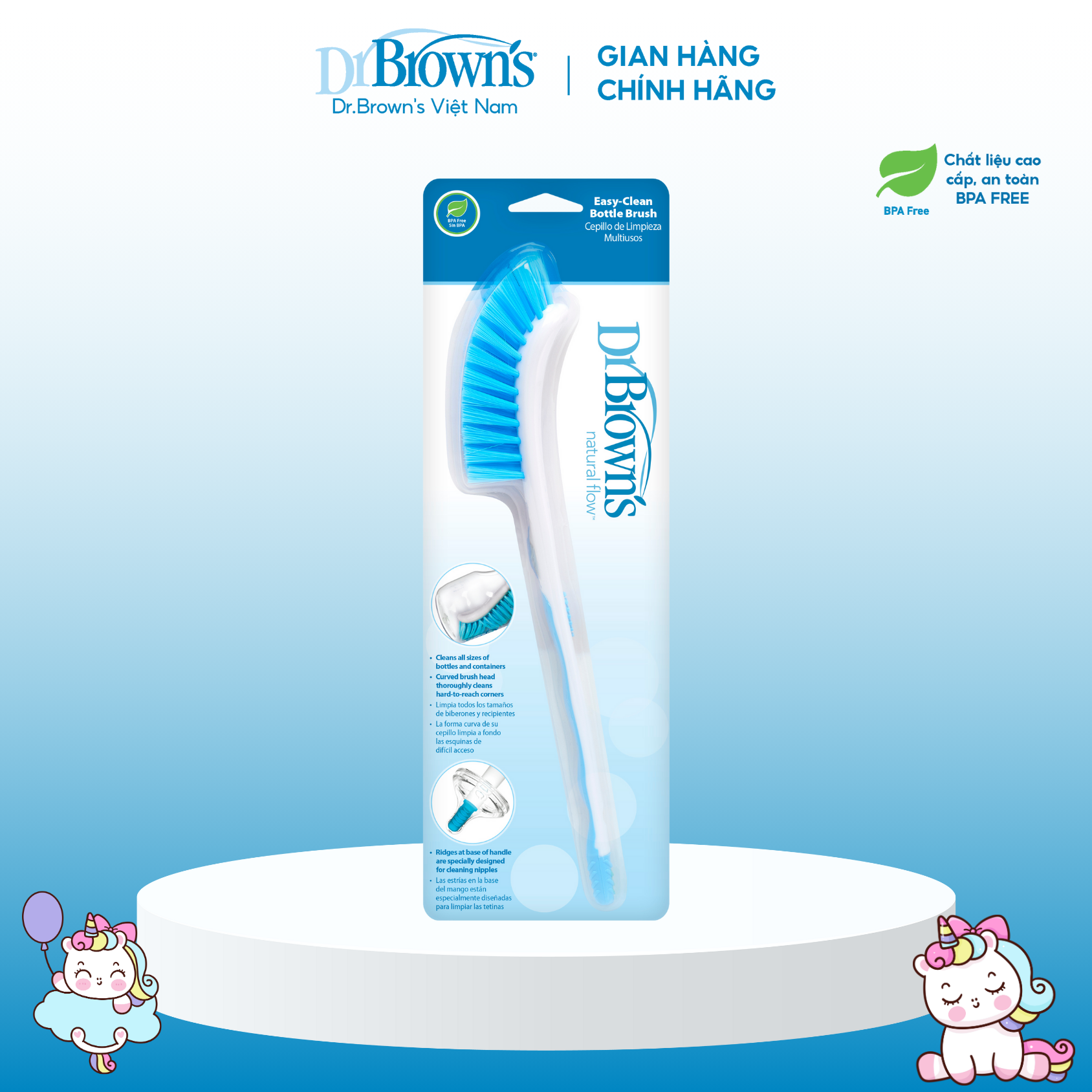 Cọ bình sữa và núm ty đa năng Dr.Brown's