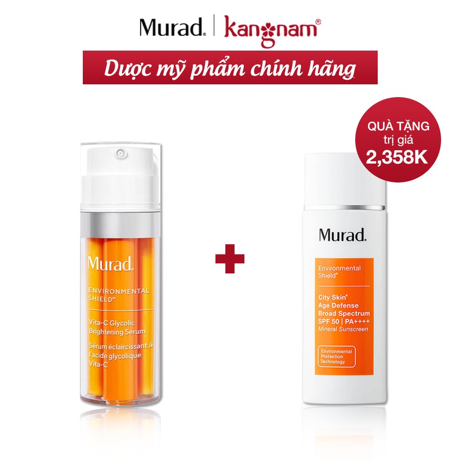 Serum sáng da vita-C sáng da ngừa nám Murad 30ml TẶNG Kem chống nắng khoáng chất Murad 50ml