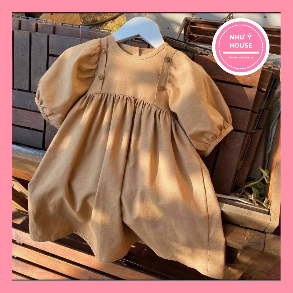 Váy bé gái 8-40kg💕𝑭𝑹𝑬𝑬𝑺𝑯𝑰𝑷 💕 như ý housesc- đầm công chúa váy trẻ emváy cho bé hàng thiết kế- váy linen be gừng