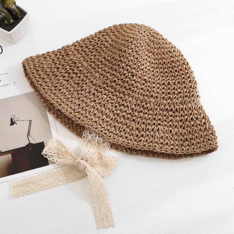 Mũ Ajuma Cho Bé Mũ Cói Cột Nơ Hàn Quốc - MK8  bhl2196