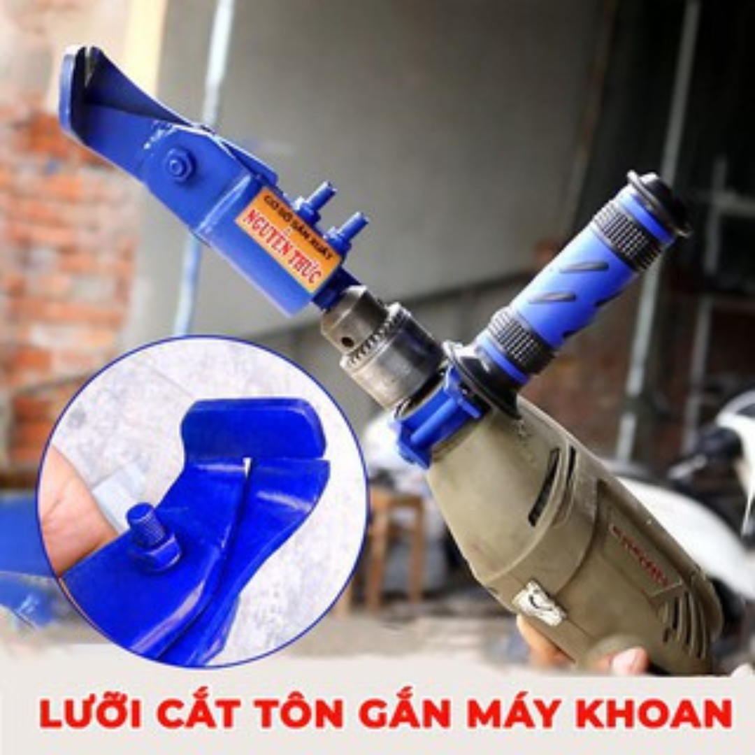 Lưỡi cắt tôn, sắt, inox Nguyễn Thức 58cm lưỡi tấc 8 - Kéo cắt inox dày 1.5 ly - Cắt được 4 tấm tôn cùng 1 lúc - Lưỡi cắt tôn gắn máy khoan