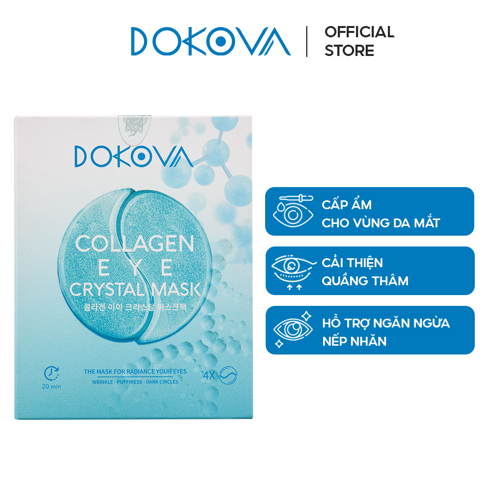 Mặt nạ mắt collagen - dokova collagen eye crystal mask - hộp 4 miếng