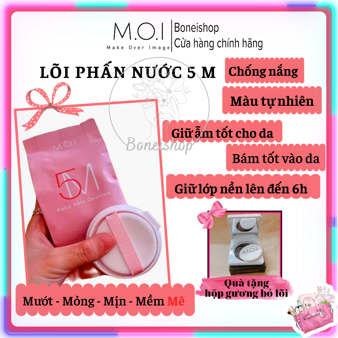 ⭐lõi phấn nước mướt min giữ lớp nền bền lâu baby skin cushion m.o.i hồ ngọc hà🍁