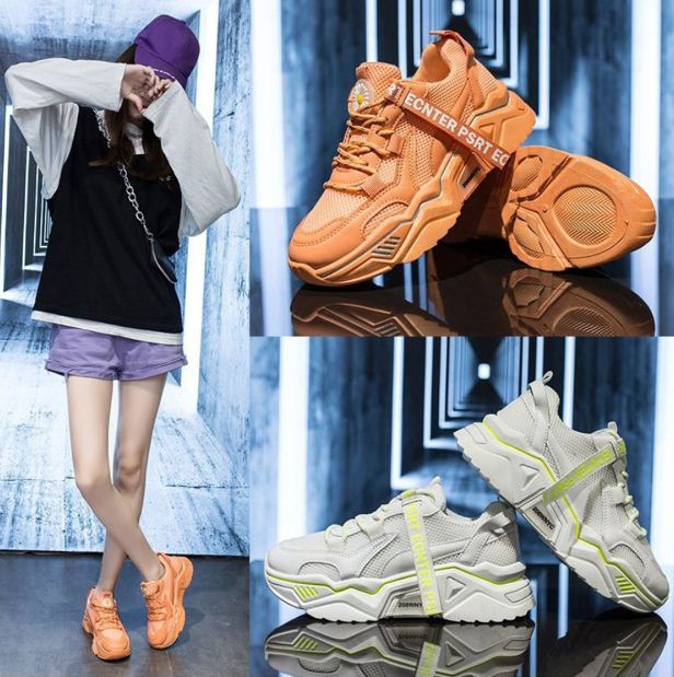 Giày nữ, giày thể thao sneaker phối lưới độn đế tăng chiều cao GN07