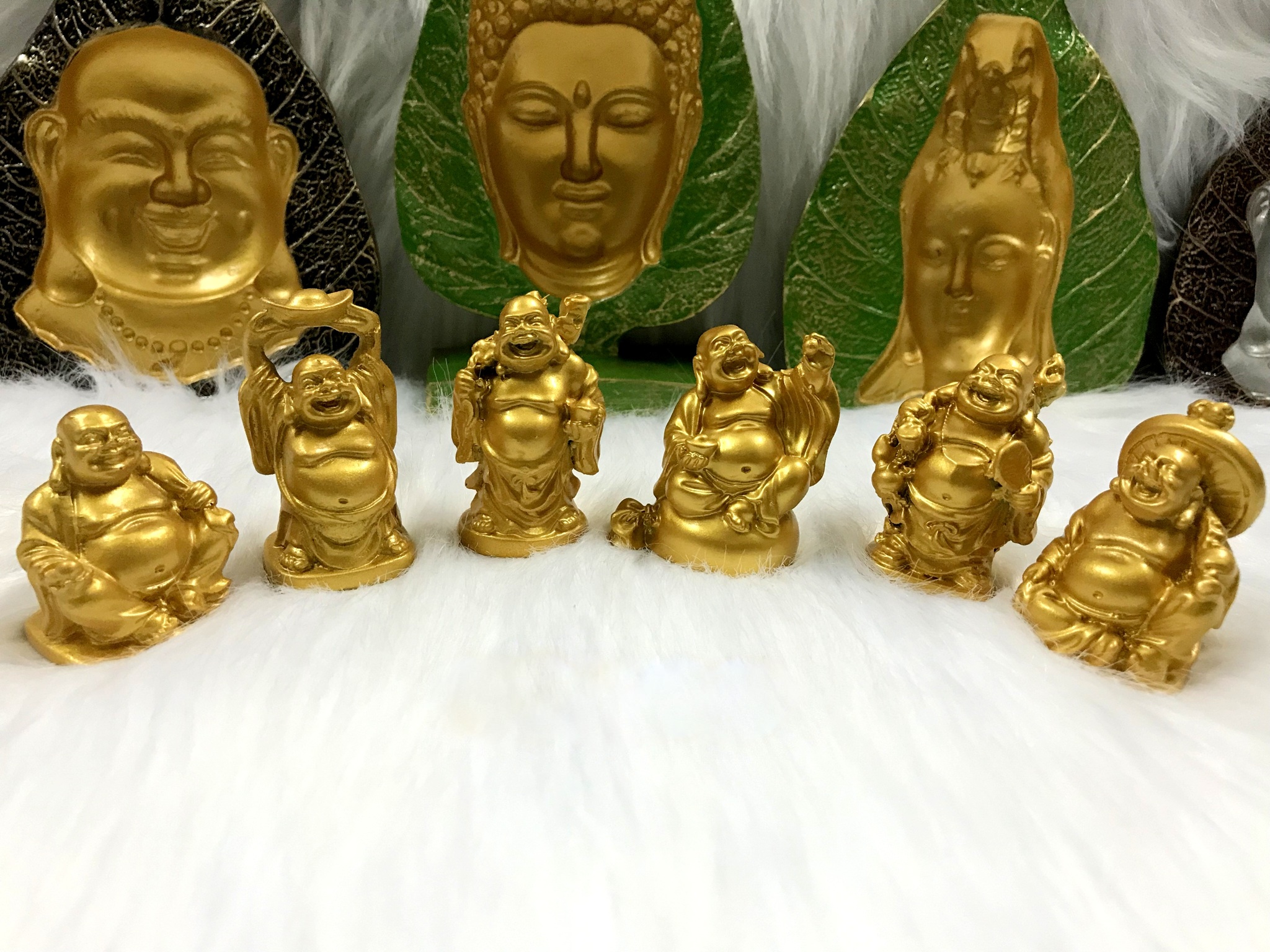 [HCM]Bộ 6 tượng Phật Di Lặc Hoan Hỉ Tài Lộc ( Vàng Ánh Kim )