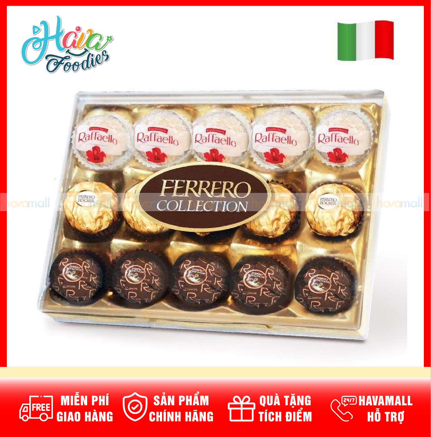 Socola Ferrero Collection 3 Màu 15 Viên 172g Nhập Khẩu Châu Âu