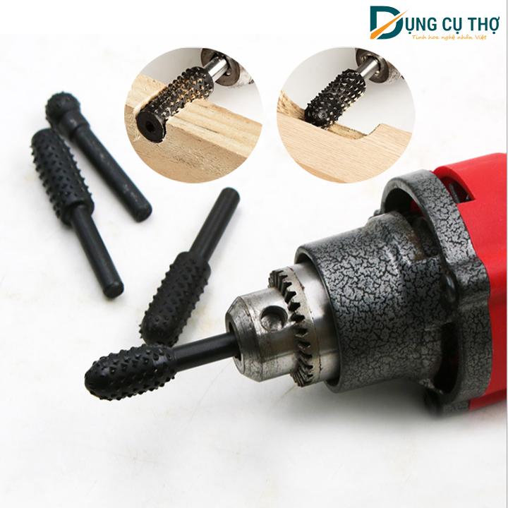 bộ 5 mũi chà khắc gỗ , lắp máy khoan máy khắc gỗ mini chuyên dùng để định hình chi tiết nhỏ