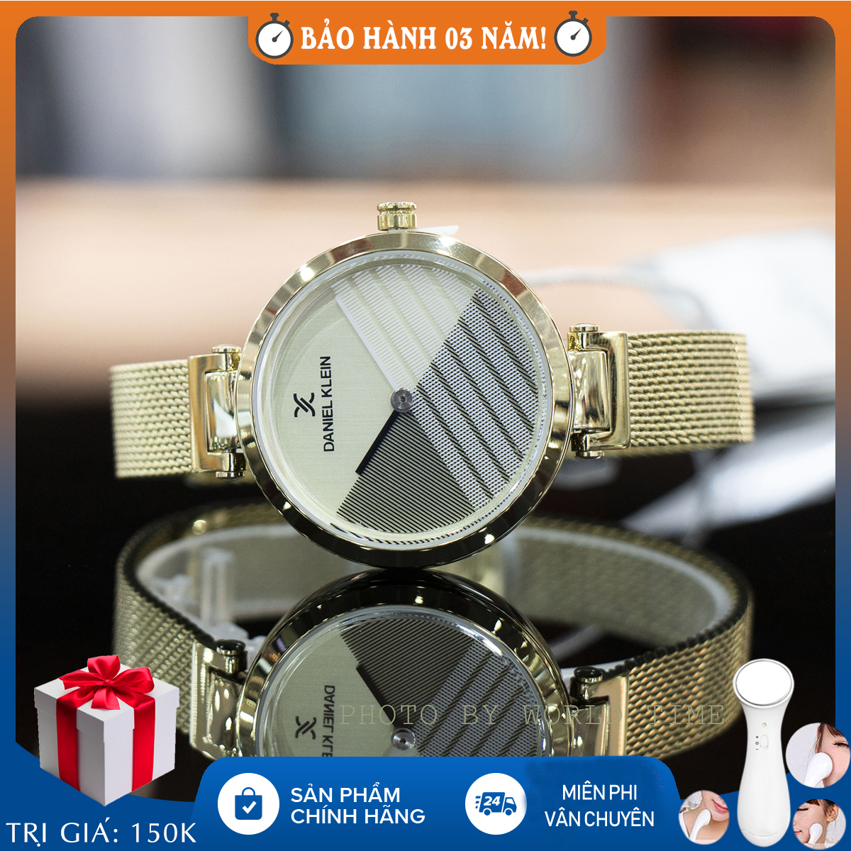 Đồng Hồ Nữ Dây Thép Daniel Klein DK.1.12356 Full Box Thẻ Bảo Hành, Kính Mineral, Chống Nước, Chống Xước