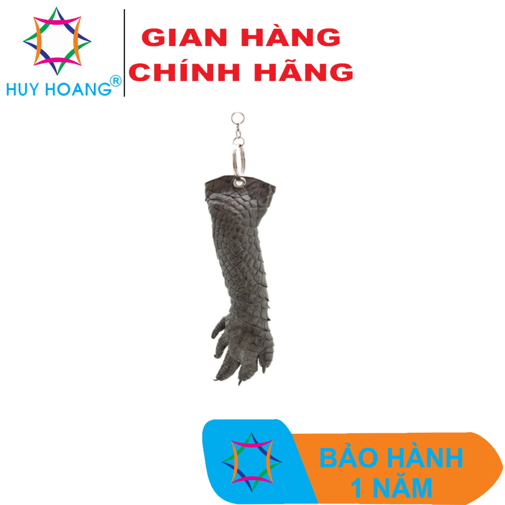 Th8231 - móc khóa da cá sấu màu xanh rêu