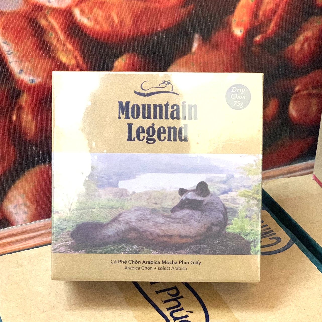 Hộp cà phê chồn arabica phin giấy 75gam - gồm 5 gói