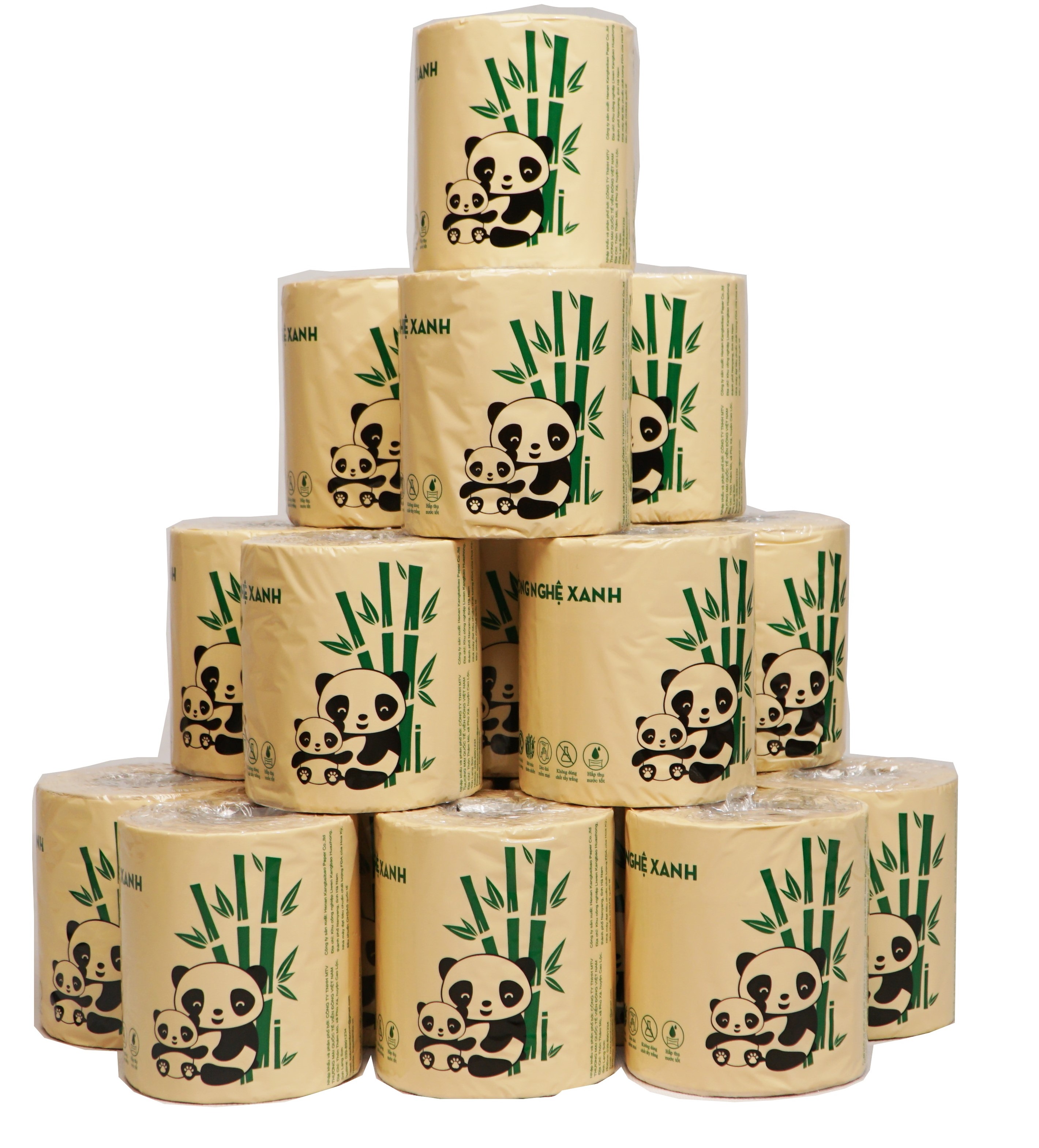 10 cuộn Giấy gấu trúc BOBO BAMBOO có lõi siêu dai, siêu thấm hút