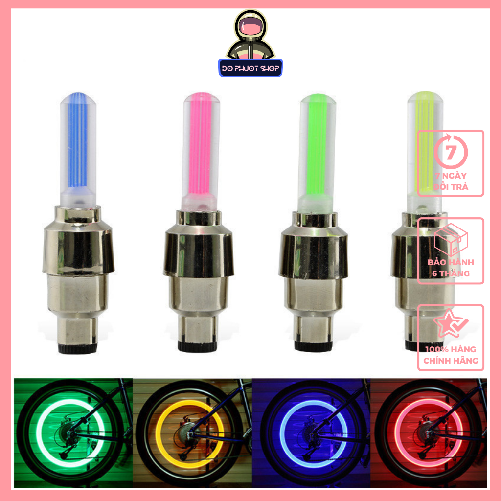 Đèn led gắn van xe phát sáng nhiều màu, đèn led van xe máy phát sáng siêu đẹp