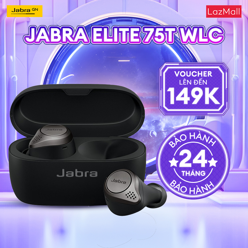 [Bản nâng cấp] Tai Nghe Bluetooth True Wireless Jabra Elite 75T Wireless Charging WLC Sạc Không Dây Đan Mạch  IP55  4 microphone  Công Nghệ Chống Ồn ANC  Nghe Nhạc Đến 28H  Hàng Chính Hãng