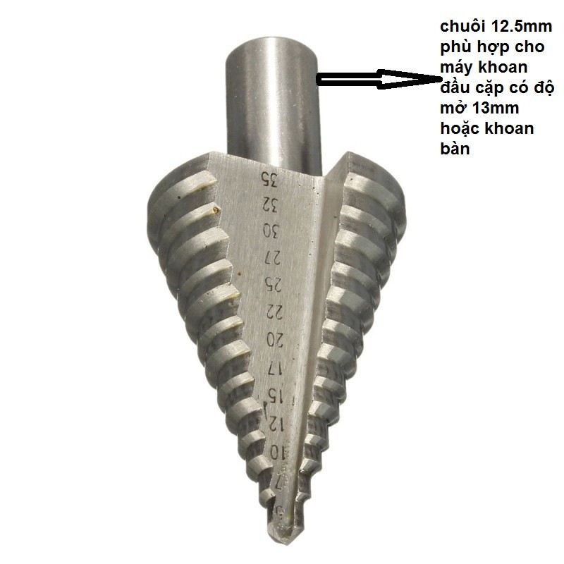 Mũi khoan tháp, bước hss 4241 5-35mm khoan sắt nhôm tôn