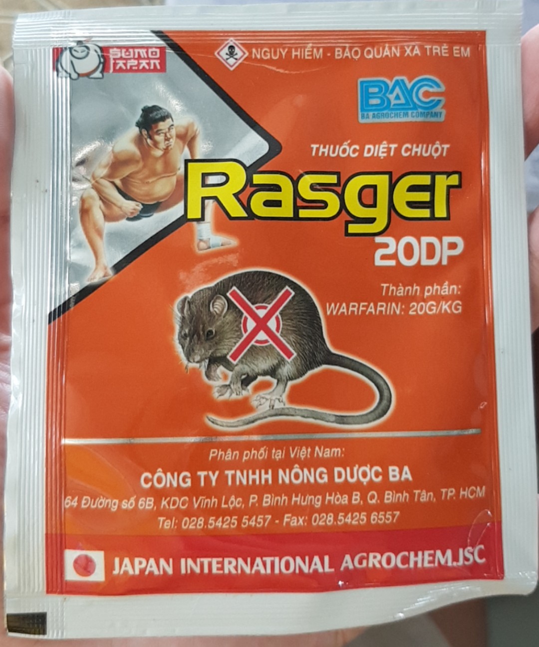 Thuốc diệt chuột - rasger 20dp - gói 10g