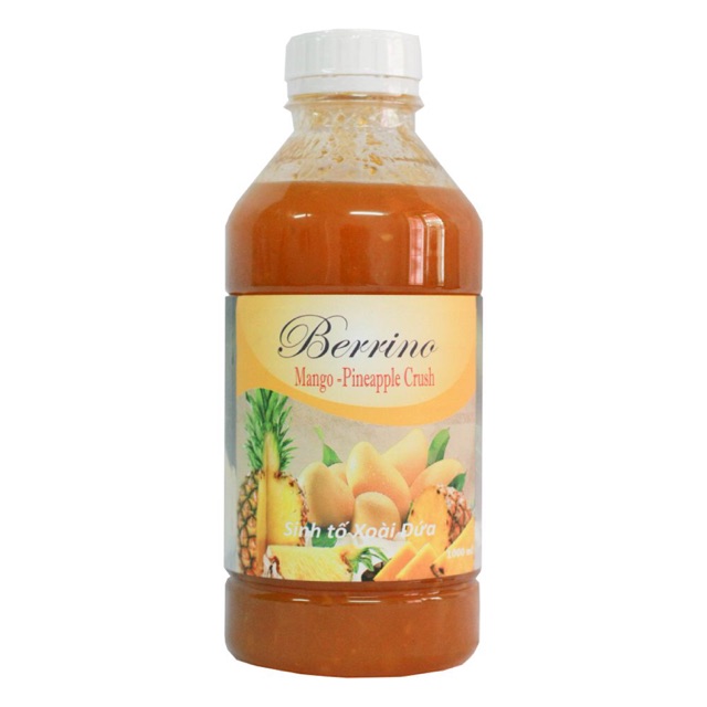 Sinh tố xoài dứa berrino chai 1000ml