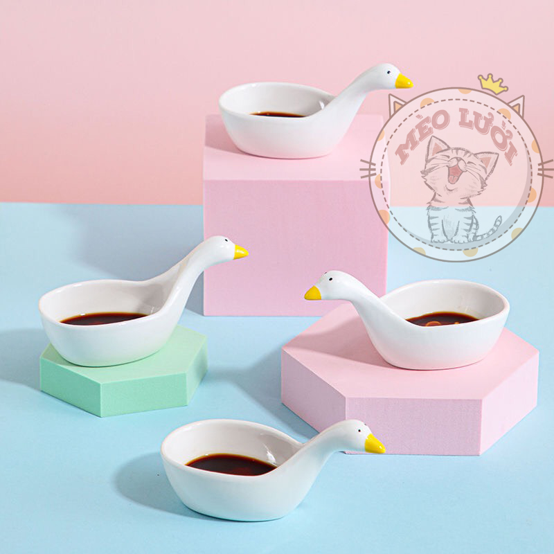 Combo chén decor, chén nhỏ đựng gia vị có tay cầm hình thú cao cấp