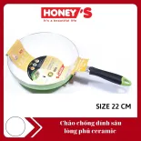 [Size 22cm] Chảo chống dính sâu lòng KHÔNG TỪ ceramic Honey's- HO-AD1C221, an toàn sức khỏe, bền, không bong tróc
