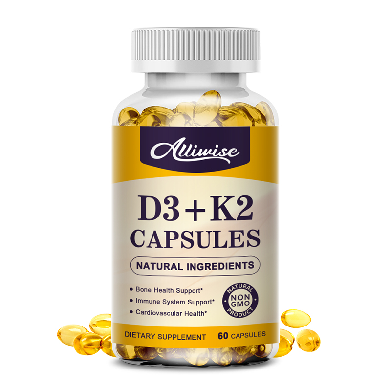 Vitamin D3cộng với Vitamin K2250mcg Soft Gel Tăng cường miễn dịch Vitamin