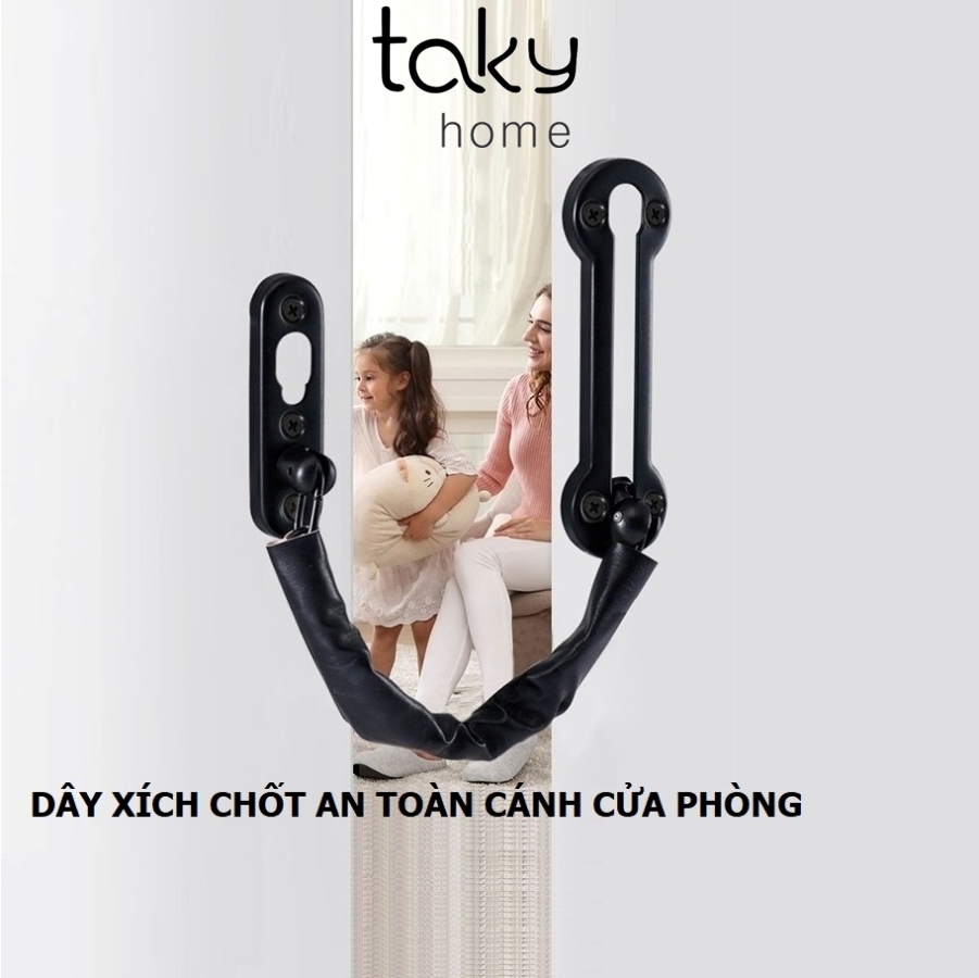 Chốt cửa an toàn dây xích, chốt an toàn cửa nhà, cửa phòng, chốt cửa an toàn inox, đề phòng đột nhập và đẩy cửa vào từ bên ngoài, takyhome 3113