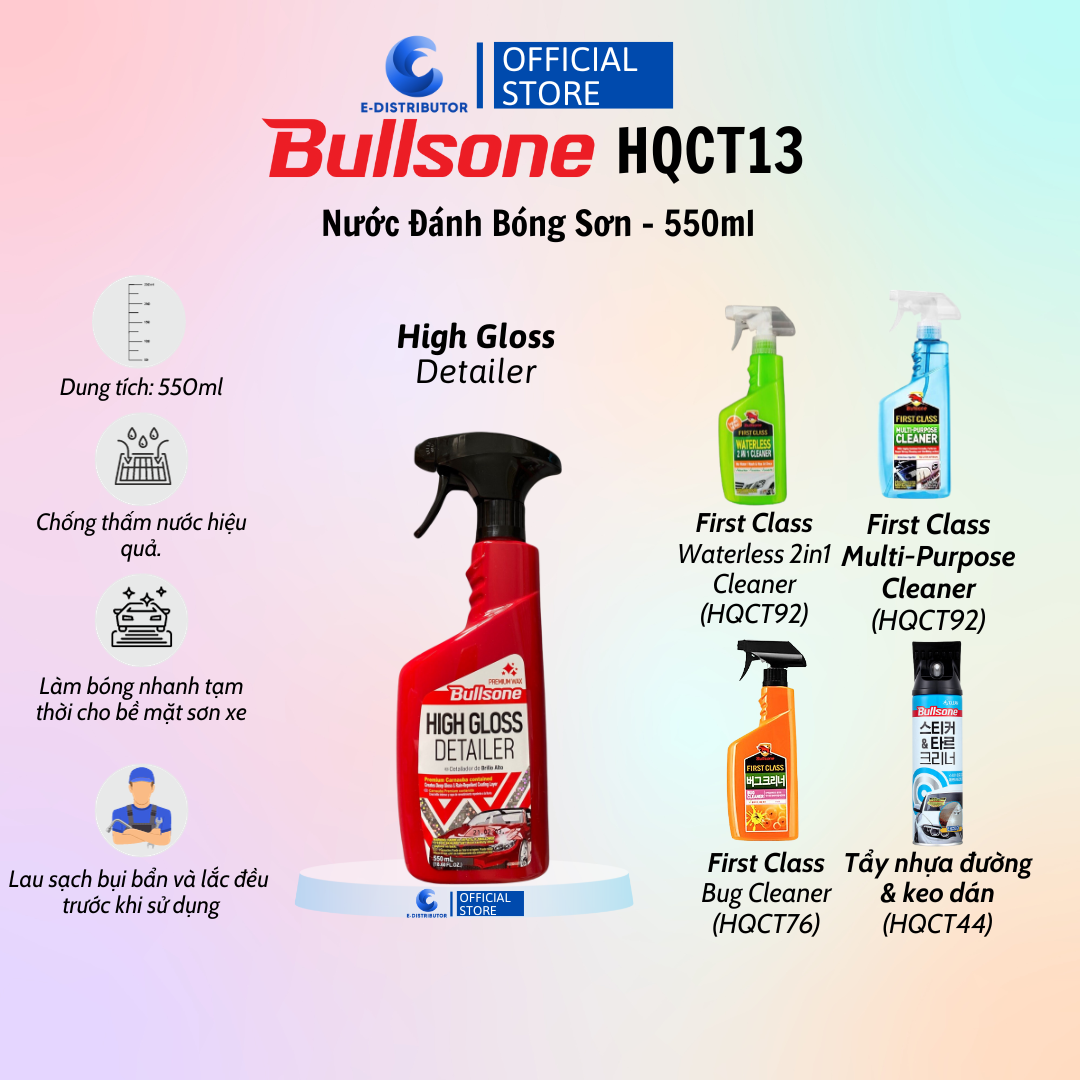 Nước đánh bóng sơn bullsone hqct13 - hàng chính hãng - tiện lợi