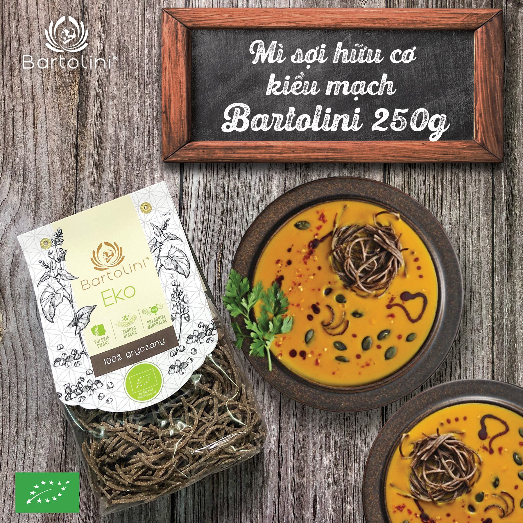 Mì sợi hữu cơ kiều mạch Bartolini 250g - Leafhouse hcm