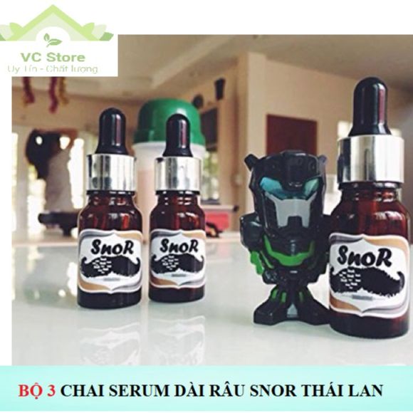 Bộ 3 Chai Kích Mọc Râu Dài Mi và Lông Mày Snor X3 Thái Lan - Mẫu mới
