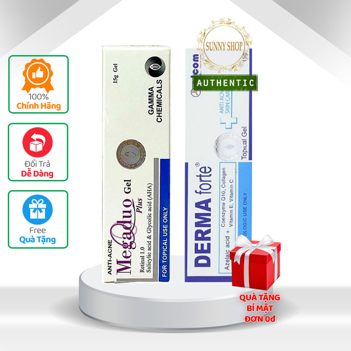 Tặng 1 Mặt Nạ Foodaholic Combo giảm mụn ẩn và thâm mụn Megaduo Gel và Derma Forte 15gram