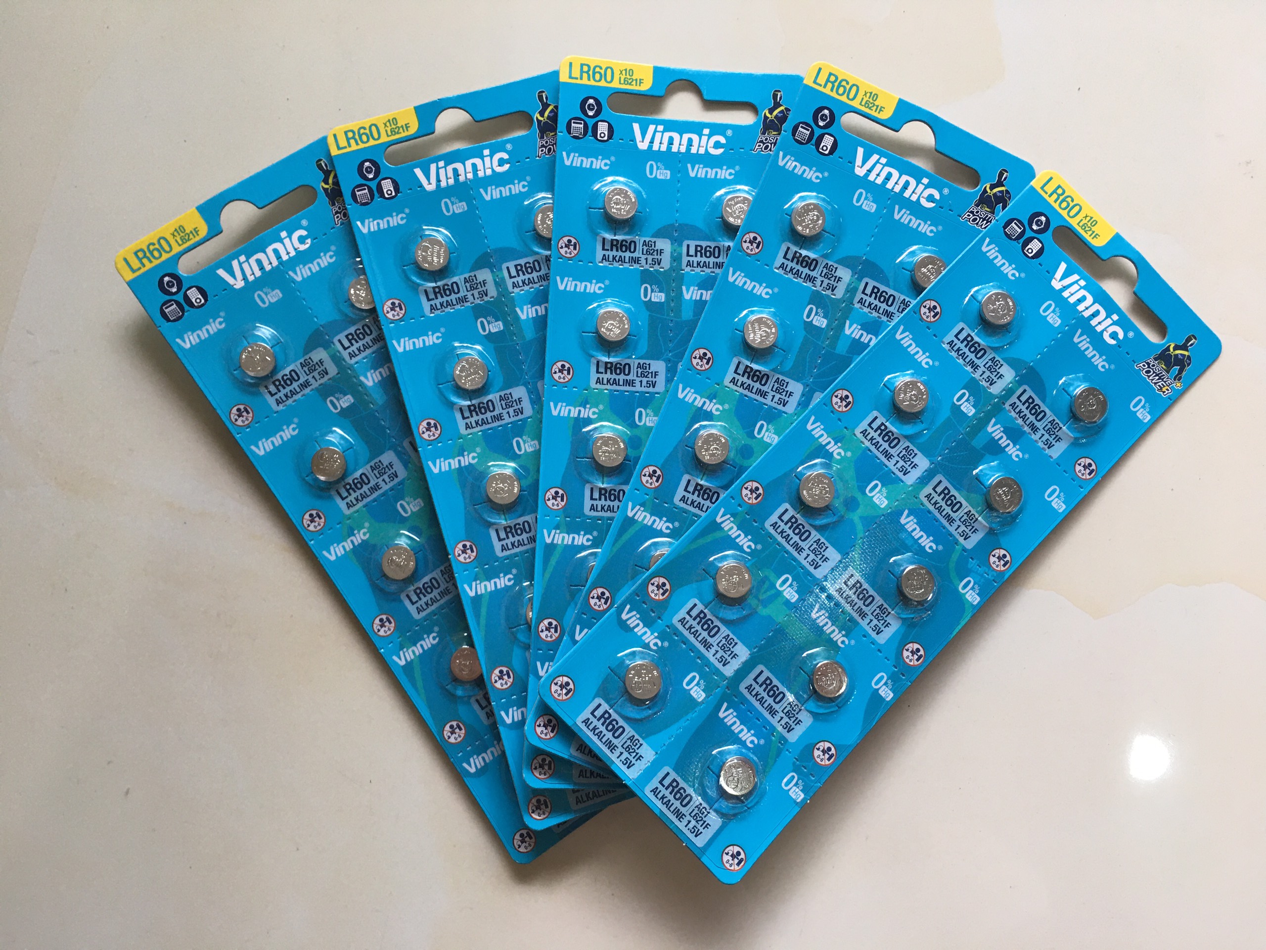 [HCM]Combo 5 vỉ pin Vinnic L621F LR60 AG1 SR621SW 621 364 164 Hong  Kong