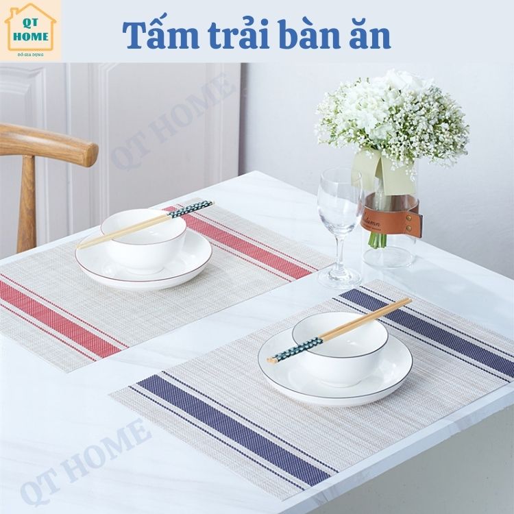 Tấm trải lót bàn ăn kiểu 2 sọc