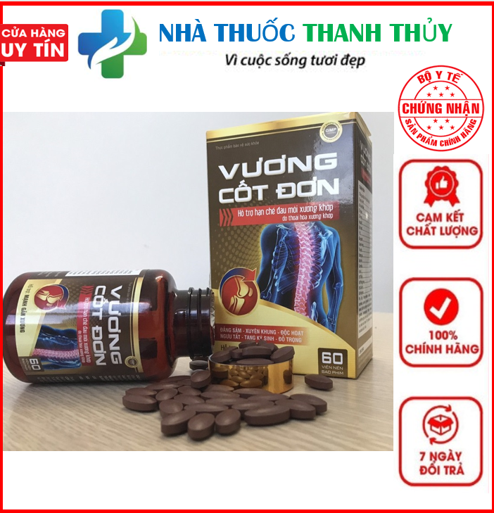 Vương Cốt Đơn - Hộp 60 Viên, Hỗ Trợ Giảm Triệu Chứng Đau Nhức Xương Khớp, Mạnh Gân Cốt