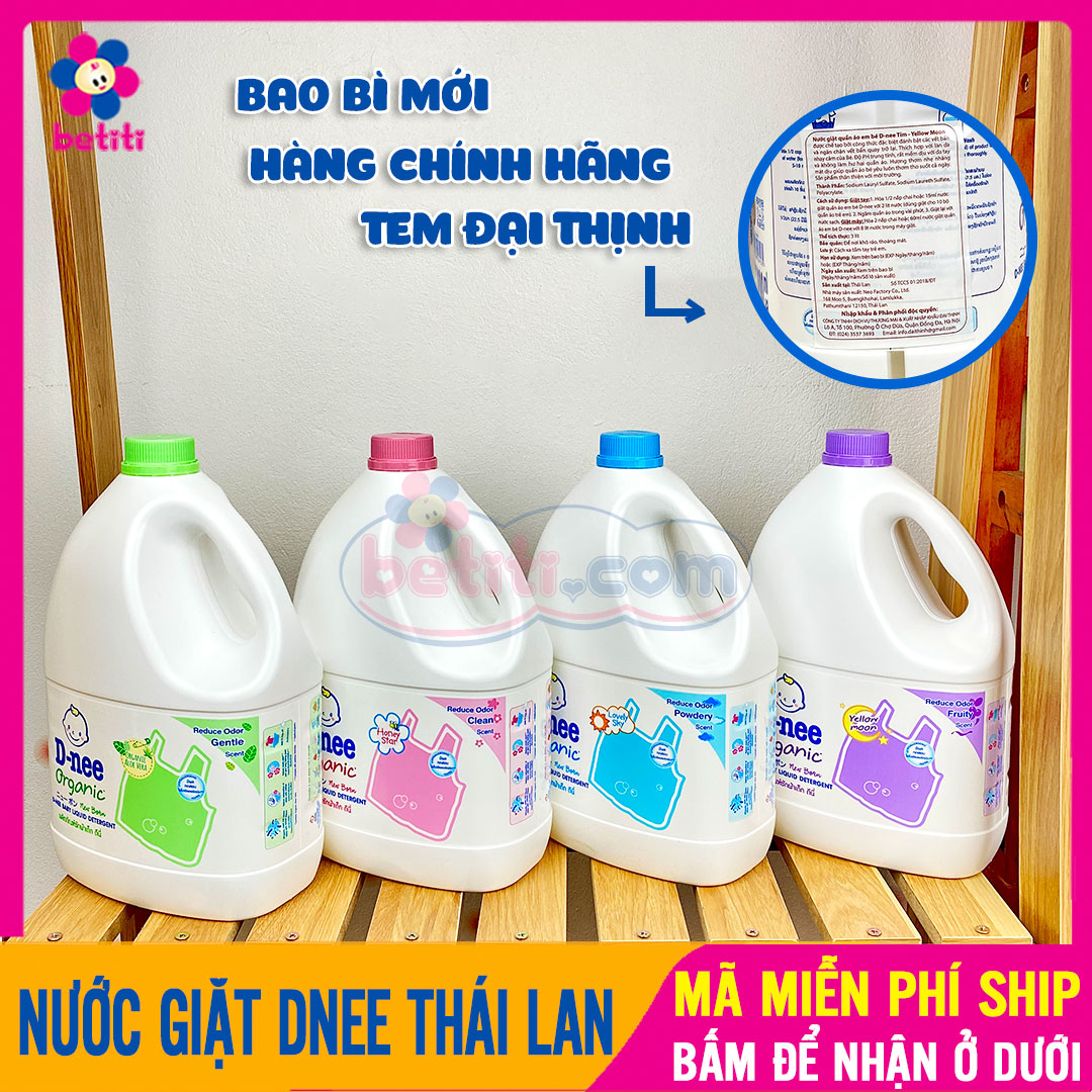 (BAO BÌ MỚI) Nước Giặt DNEE Thái Lan 3000ml Chính Hãng, Nước Giặt Quần Áo Trẻ Em, Nước Giặt Đồ Sơ Sinh, Nước Giặt Đồ Cho Bé, Nuoc Giat Dnee - Betiti