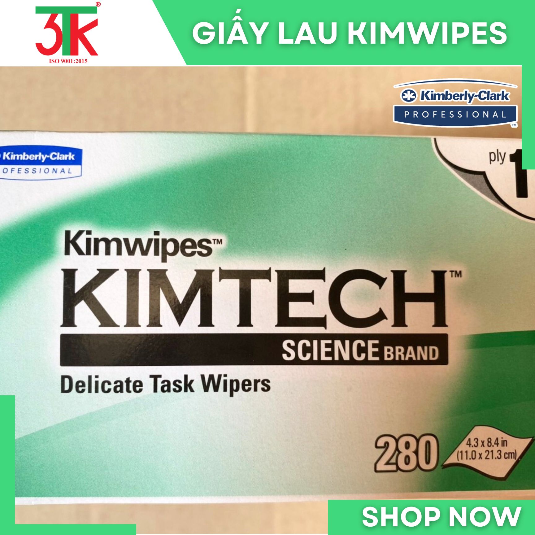 Giấy lau phòng sạch 1 lớp kimtech kimwipes science delicate task mã 34120a