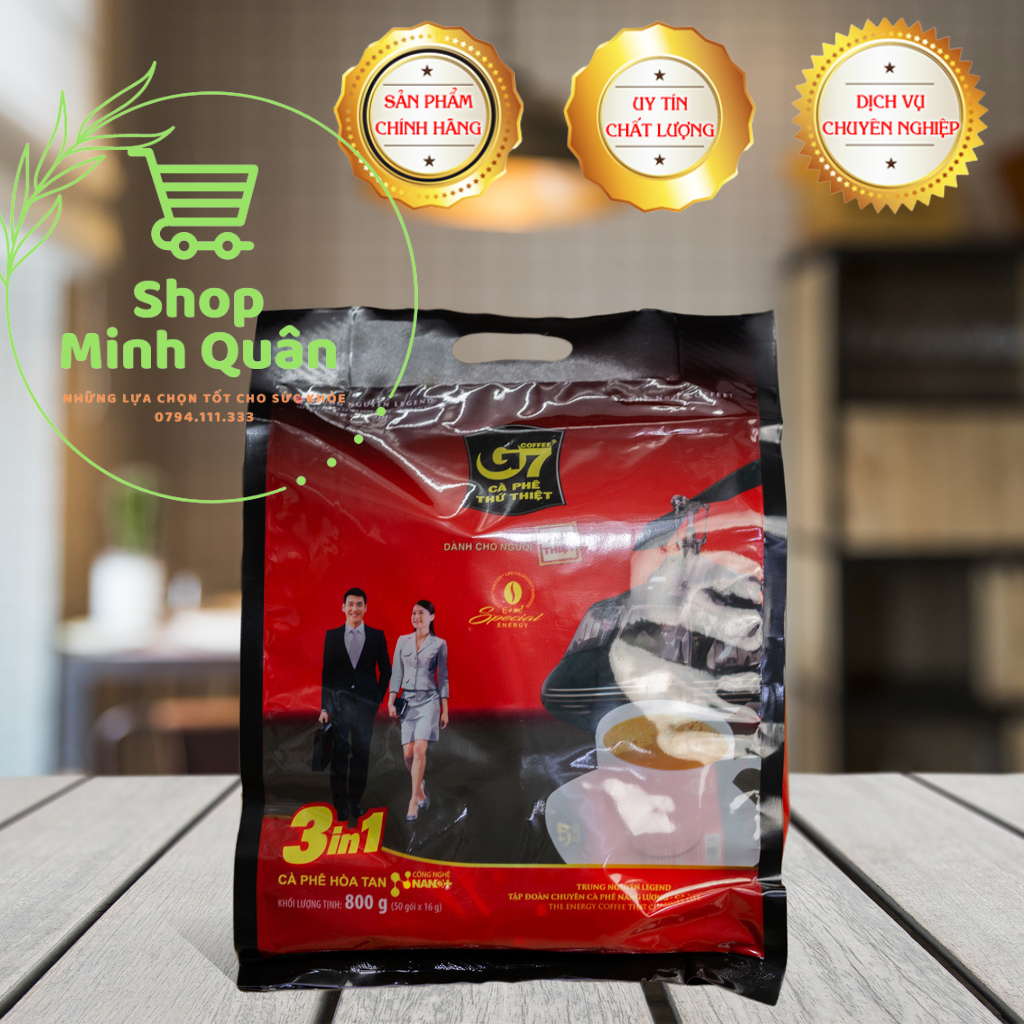 Cà phê sữa hòa tan g7 3in1 trung nguyên - bịch 50 gói vuông