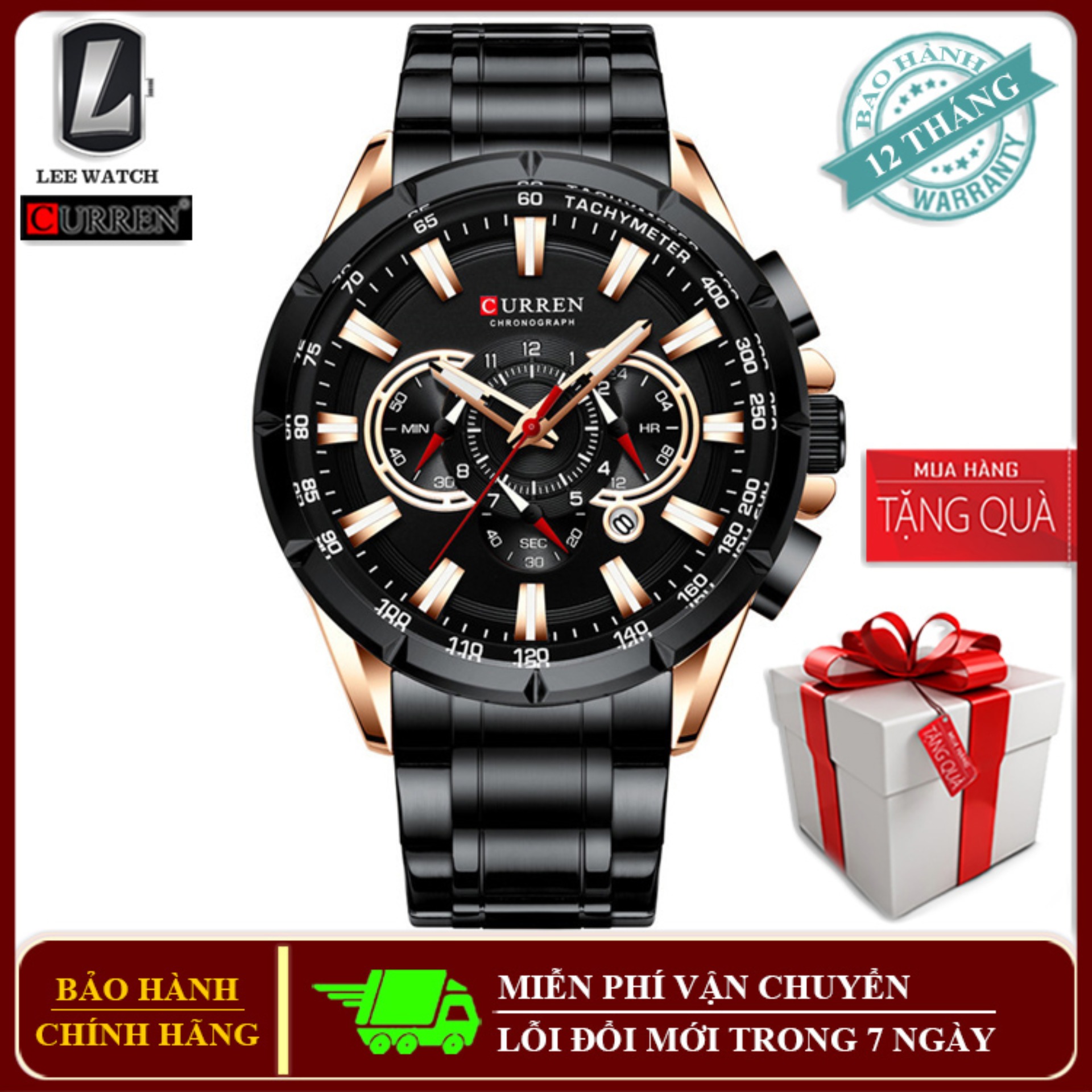 Đồng Hồ Nam CURREN 8363 QUARTZ - Dây Kim Loại Đặc Biệt Thép Hợp Kim Mạ Cao Cấp - Tặng kèm vòng tay - Đồng Hồ Nam, Đồng Hồ Doanh Nhân, Đồng Hồ Thể Thao, Đồng Hồ Chống Nước - Lee Watch