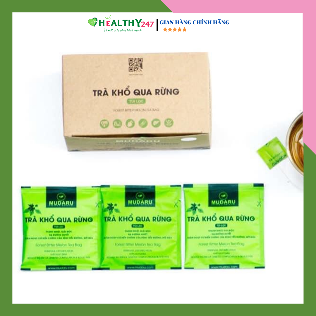 Trà khổ qua rừng mudaru hỗ trợ bệnh tiểu đường hộp 25 túi lọc healthy 247