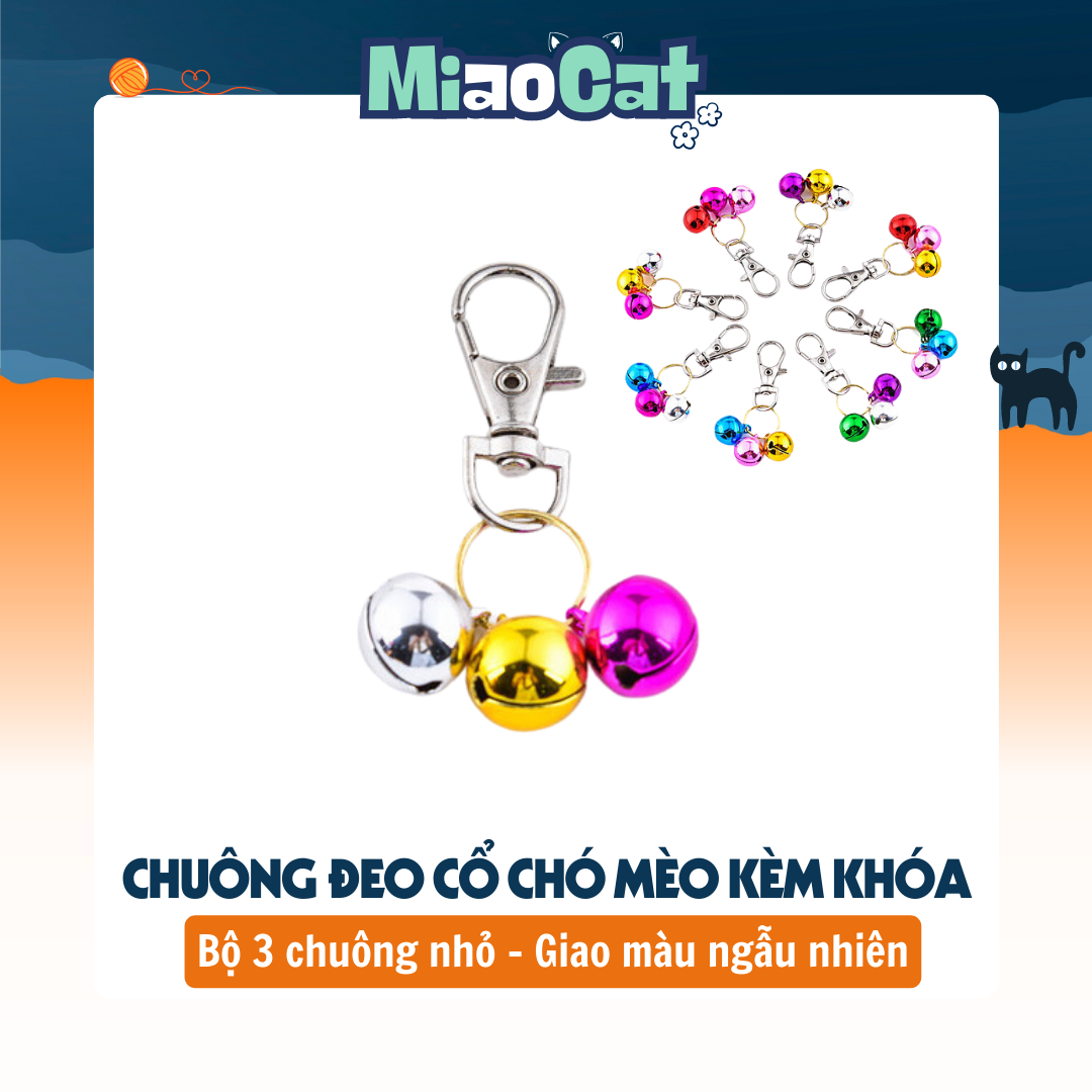 Bộ 3 chuông lục lạc cho chó mèo nhỏ 14mm vc314 miaocat