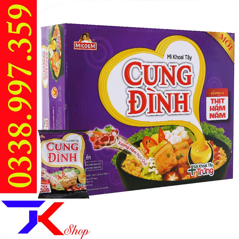 Thùng 30 gói mì ăn liền khoai tây cung đình sườn heo hầm măng