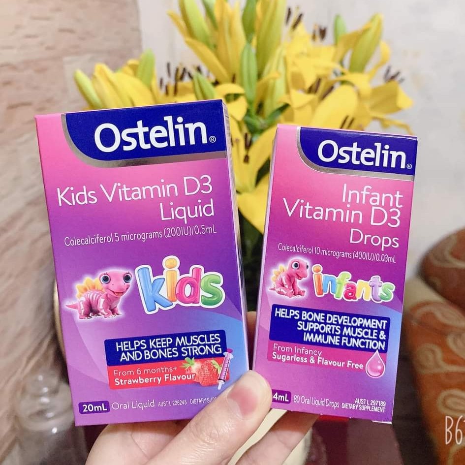 Vitamin D3 Ostelin kid liquid 20ml và Ostelin Infant Drop 2,4ml bổ sung cho trẻ