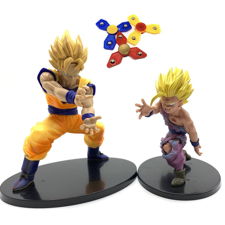 Mô hình 2 bố con nhà Songoku cao cấp Dragon Ball - Tặng bộ 3 con quay Spinner