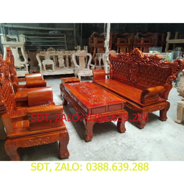 Bộ bàn ghế hoàng gia gỗ xà cừ_ Bàn ghế sofa phòng khách .