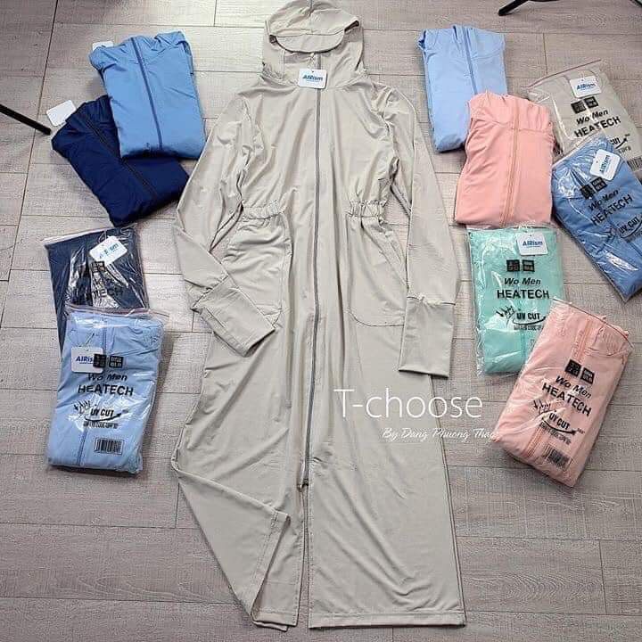 Áo Chống Nắng Trùm Toàn Thân Nữ,Chống tia UV, Chất Dày Cực Đẹp Thoáng Mát Thấm Mồ Hôi ,có túi bên ngoài