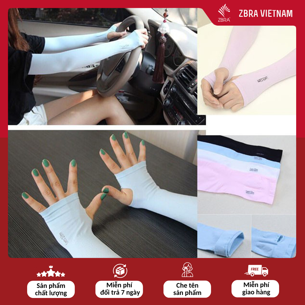 Combo 4 đôi Găng tay nam/nữ chống nắng xỏ ngón, găng tay dáng dài chất thun, chống tia UV Zbra - ZGT01