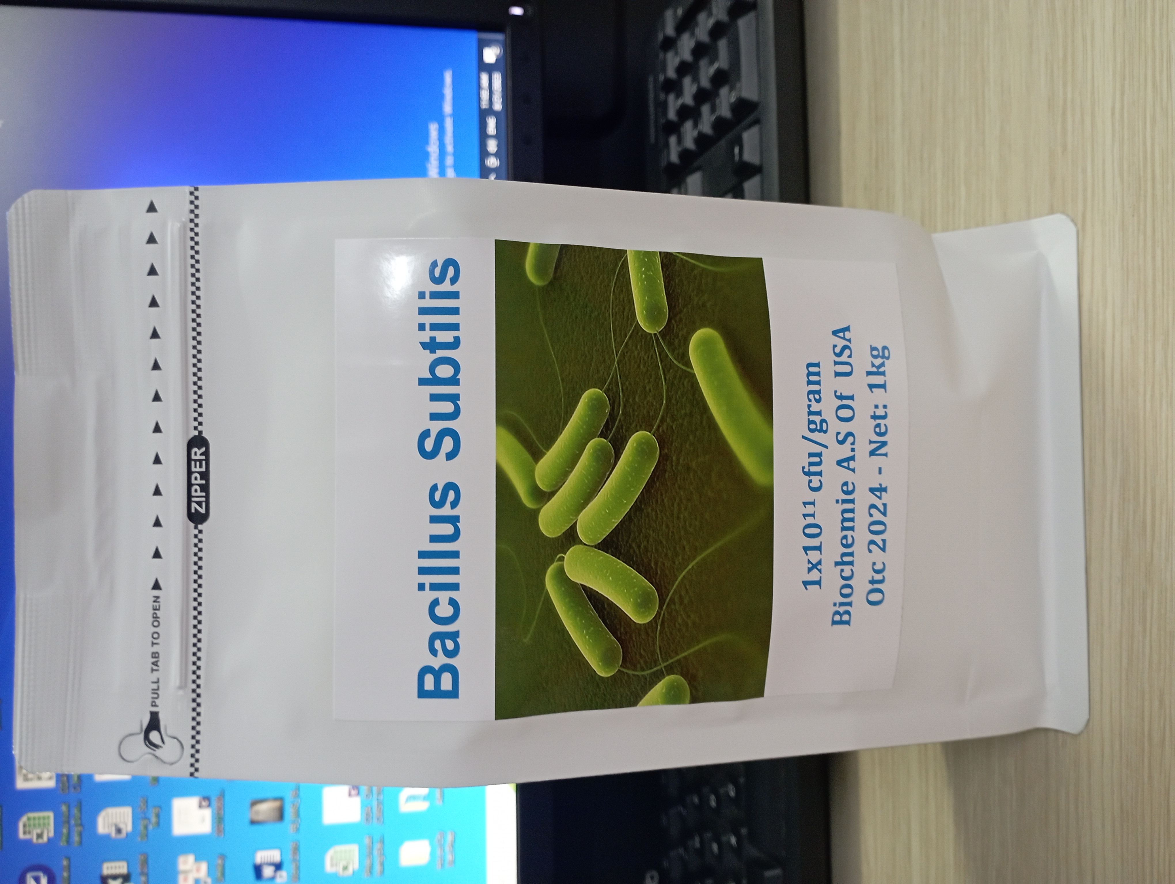 [HCM]Bacillus subtilis 100tỷ cfu/gram: Vi sinh nguyên liệu (Mỹ), cắt tảo, gây màu nước, làm sạch bạt túi 1kg