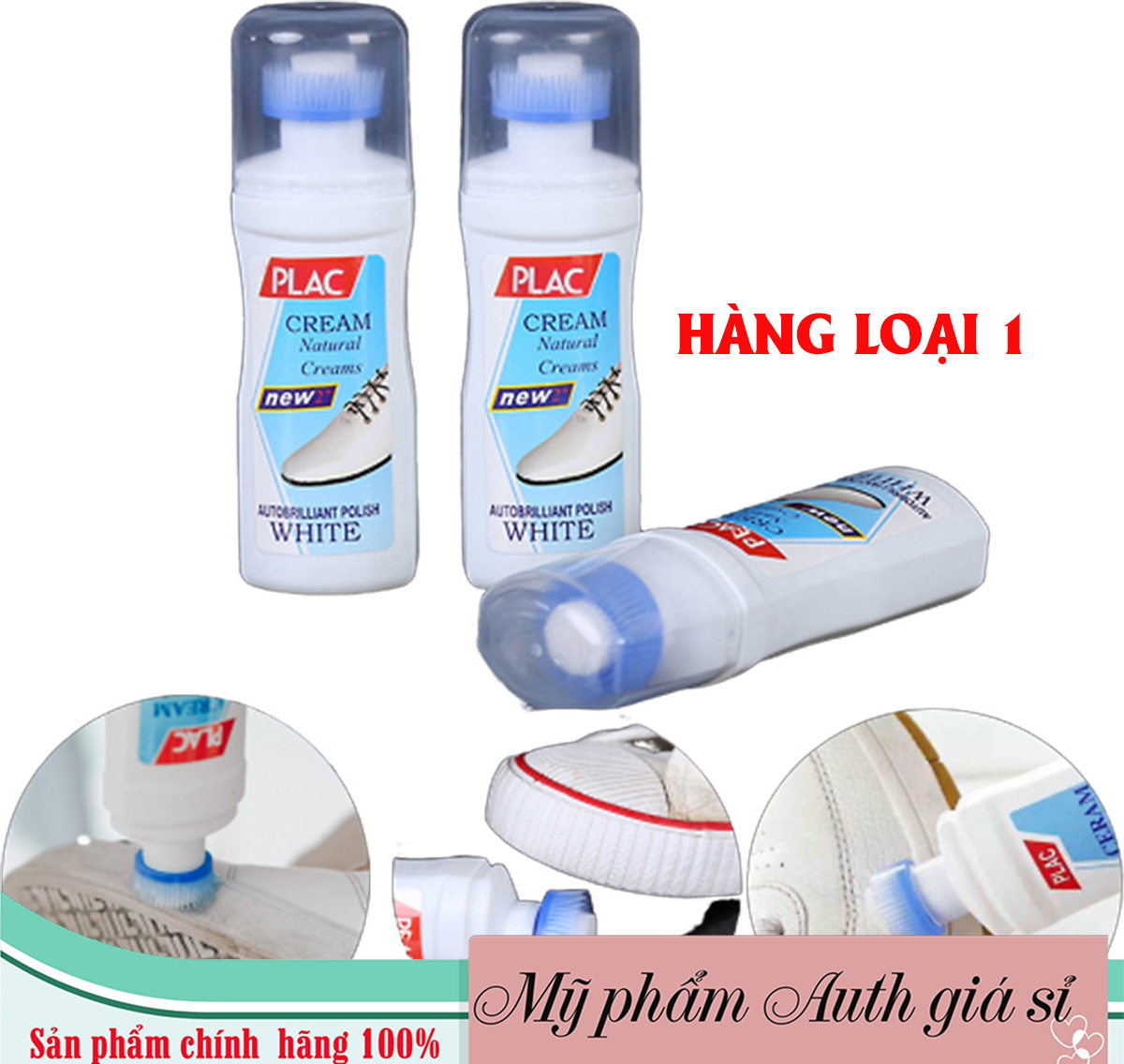[HCM]Chai Nước Vệ Sinh Giày Plac 100ml Đầu Cọ Lau Sạch Đánh Bay Vết Bẩn Trên Giày Mà Không Cần Giặt. Nước Lau Rửa Giày