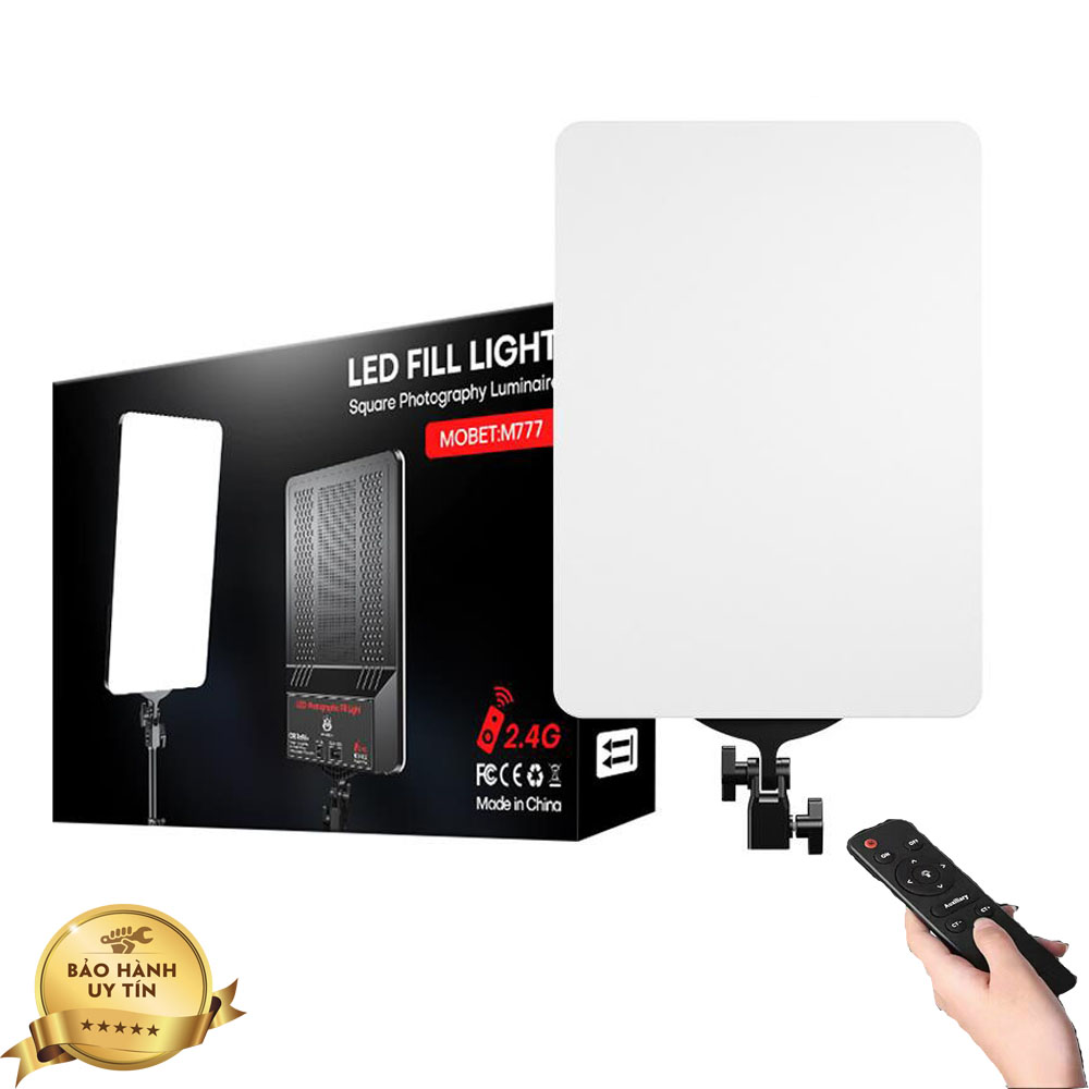 Đèn studio mobet m777 đèn livestream bán hàng, chụp hình, make up, live stream. đèn led livestream cao cấp quay phim gấp ngả 180 độ, công suất 150w, có remote