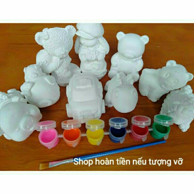 [HCM]Tô tượng cho bé (5 con kèm màu và cọ) 5-7cm