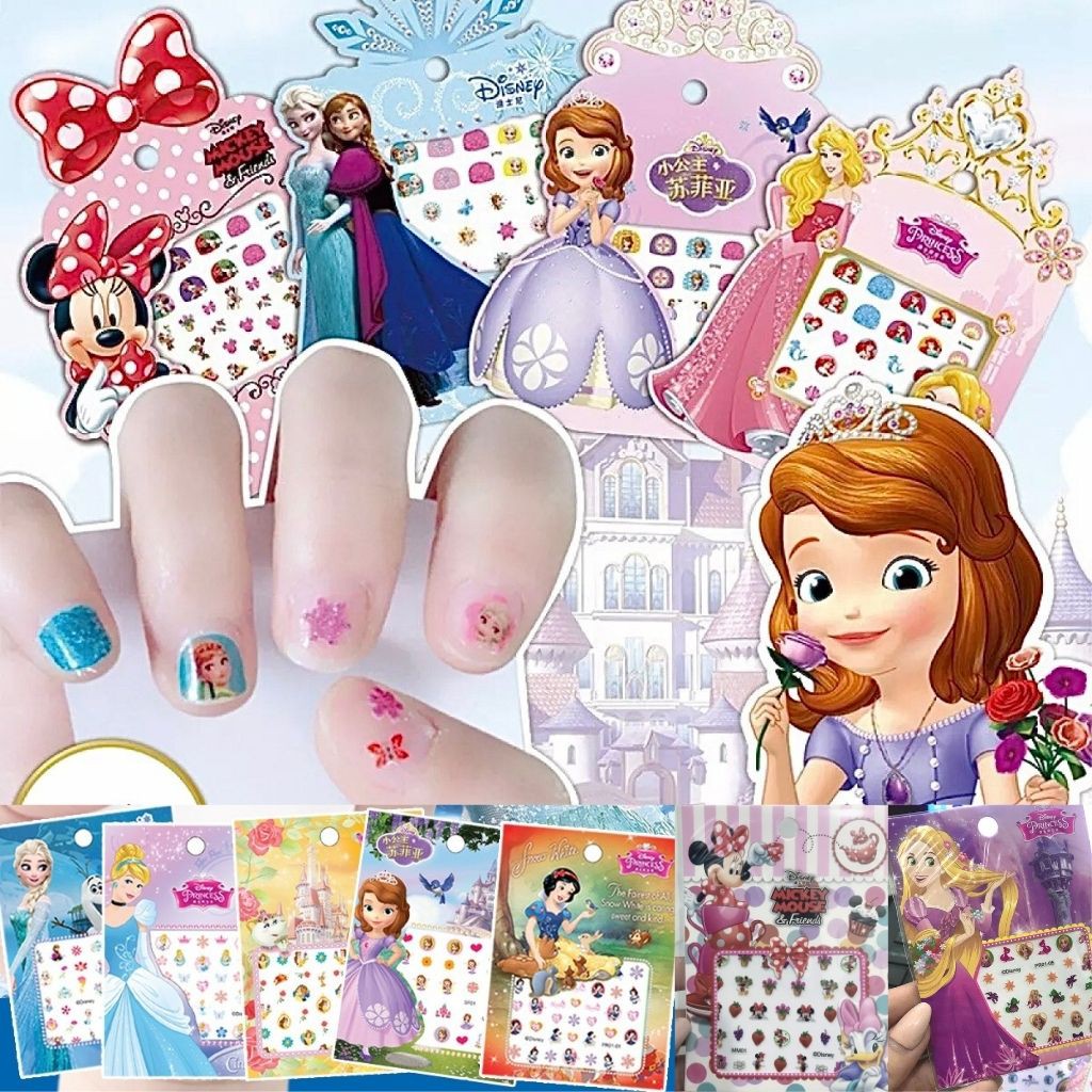 Set miếng dán móng tay 3d hoạ tiết công chúa cho bé yêu, sticker dán móng tay cho bé gái