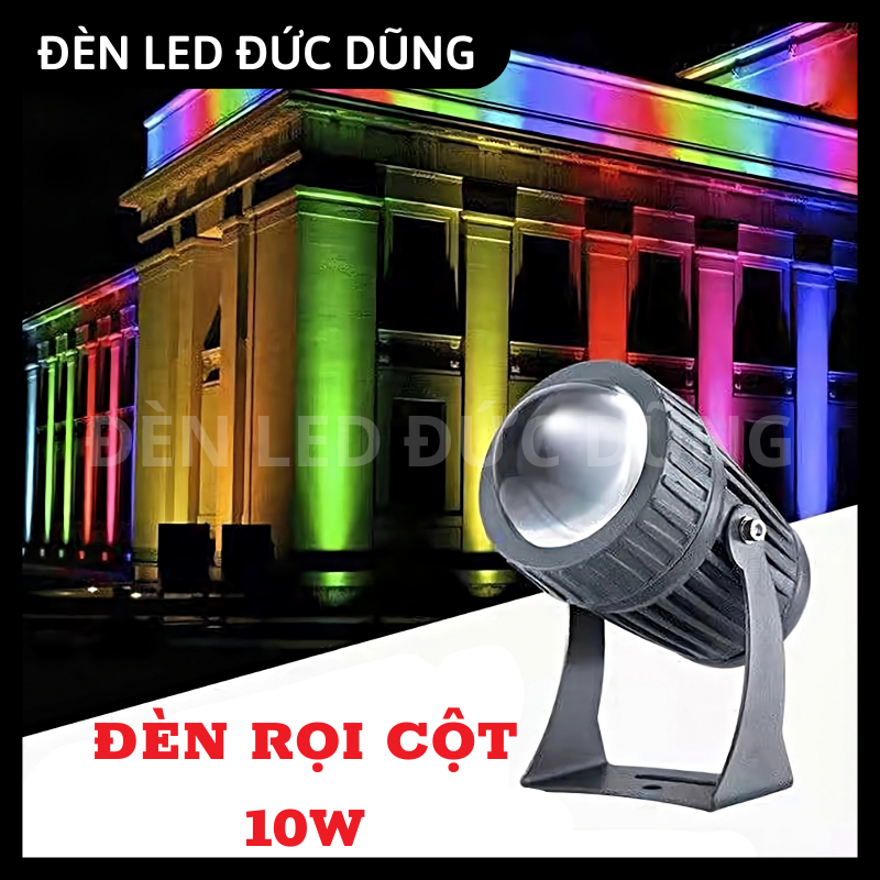 Đèn rọi cột led 10w chiếu bảng hiệu quảng cáo, chống nước ngoài trời, chiếu sân vườn, rọi tường rọi cây