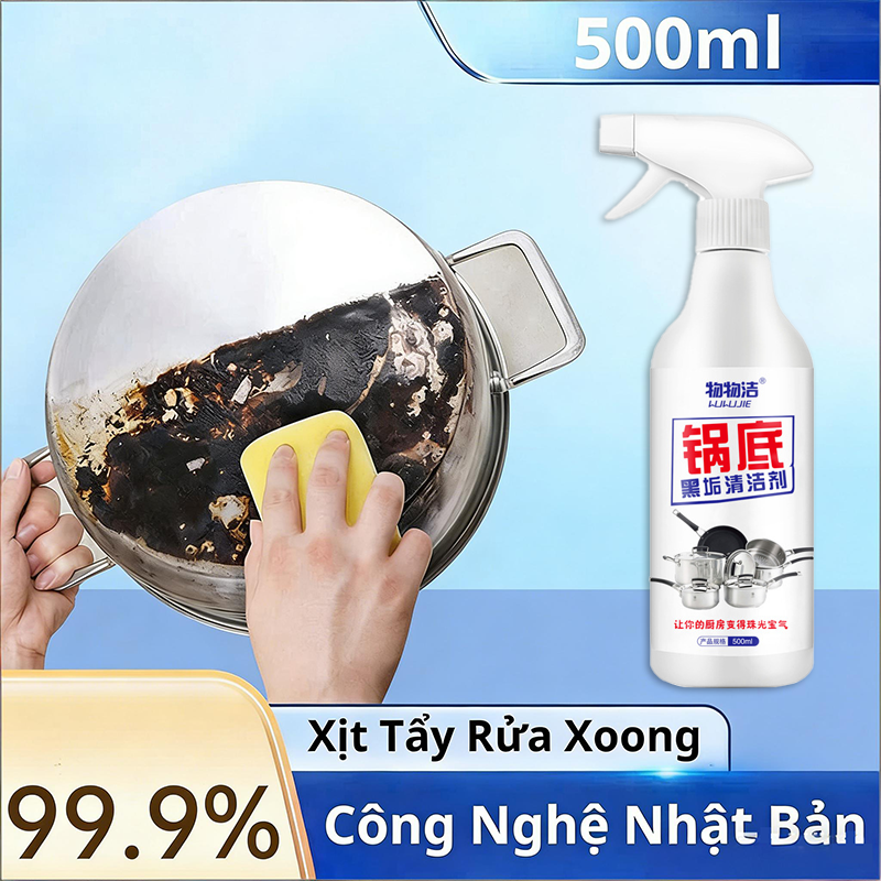 Chất tẩy rửa đáy nồi, nước tẩy đáy nồi,Nước Tẩy Đáy Nồi Gia Đình - Đánh Bay Vết Cháy Đen, An Toàn Cho Mọi Loại Chảo500ML